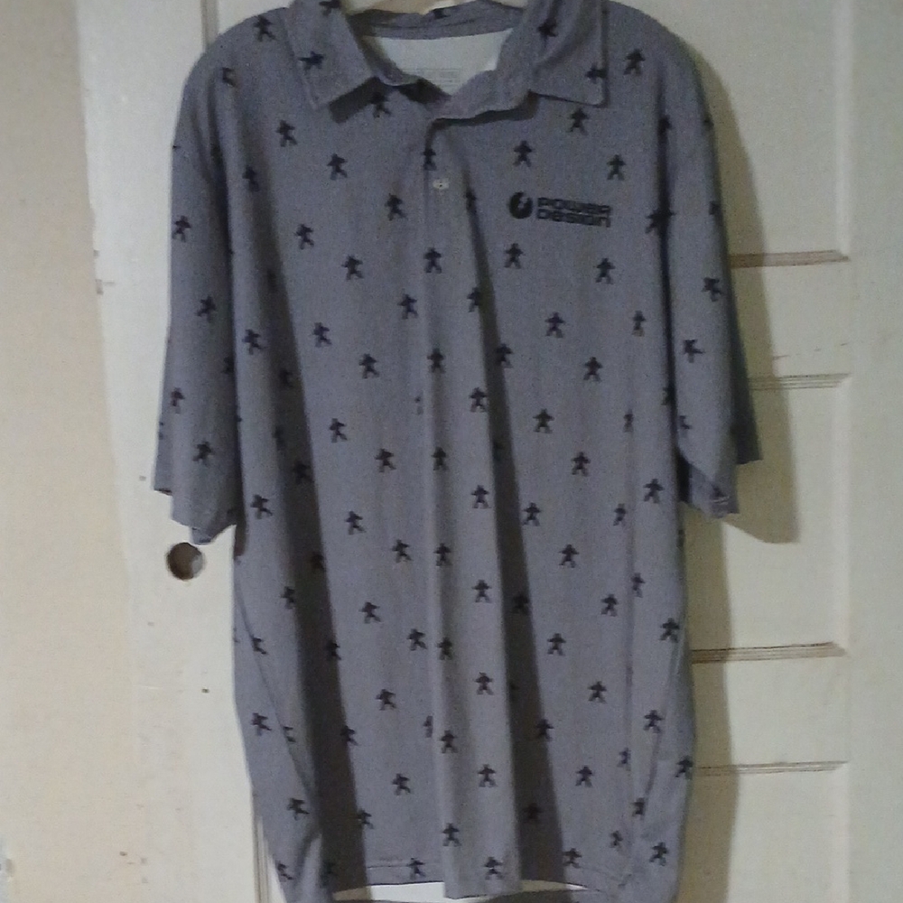 Gray Patterned Men's Polo Shirt